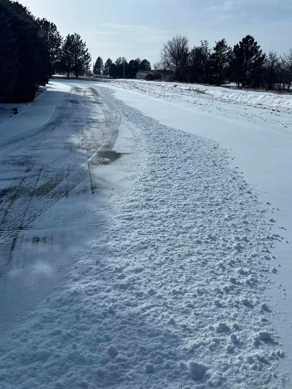 Driveway cleared of snow
